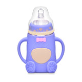 240ml Baby Silicone Milk Feeding Bottle Mamadeira Vidro BPA Free Safe Infant Juice Water Feeding Bottle cup Glass Nursing Feede