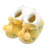 Baby Girls Shoes First Walk Newborn Baby Flock Warm Soft Boots Pre-walker Shoes Infant Boy Toddler Soled First Walker Bootie