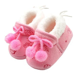 Baby Girls Shoes First Walk Newborn Baby Flock Warm Soft Boots Pre-walker Shoes Infant Boy Toddler Soled First Walker Bootie