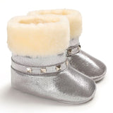 Baby Girls Shoes First Walk Newborn Baby Flock Warm Soft Boots Pre-walker Shoes Infant Boy Toddler Soled First Walker Bootie