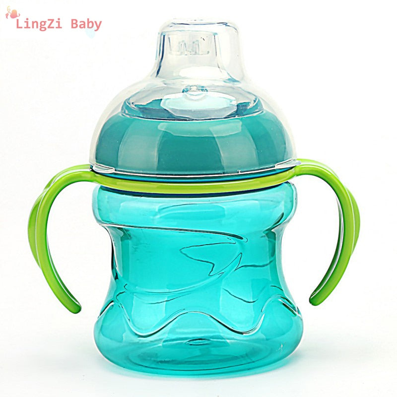 Silica gel Feeding Bottles Cups For Babies Water Milk Bottle Baby Feeding Bottle Infant Training With Handle Cups