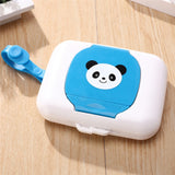 Wet Tissue Paper Box Care Baby Wipes Case Napkin Storage Box Cartoon Panda Print Holder Lovely Napkin Container 4 Colors