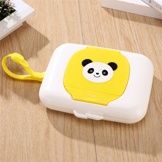 Wet Tissue Paper Box Care Baby Wipes Case Napkin Storage Box Cartoon Panda Print Holder Lovely Napkin Container 4 Colors