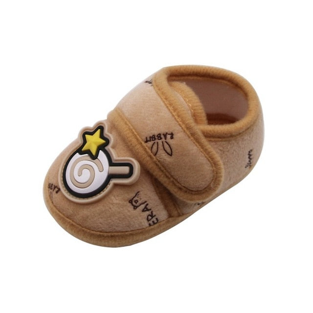 Baby Girls Shoes First Walk Newborn Baby Flock Warm Soft Boots Pre-walker Shoes Infant Boy Toddler Soled First Walker Bootie