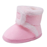 Baby Girls Shoes First Walk Newborn Baby Flock Warm Soft Boots Pre-walker Shoes Infant Boy Toddler Soled First Walker Bootie