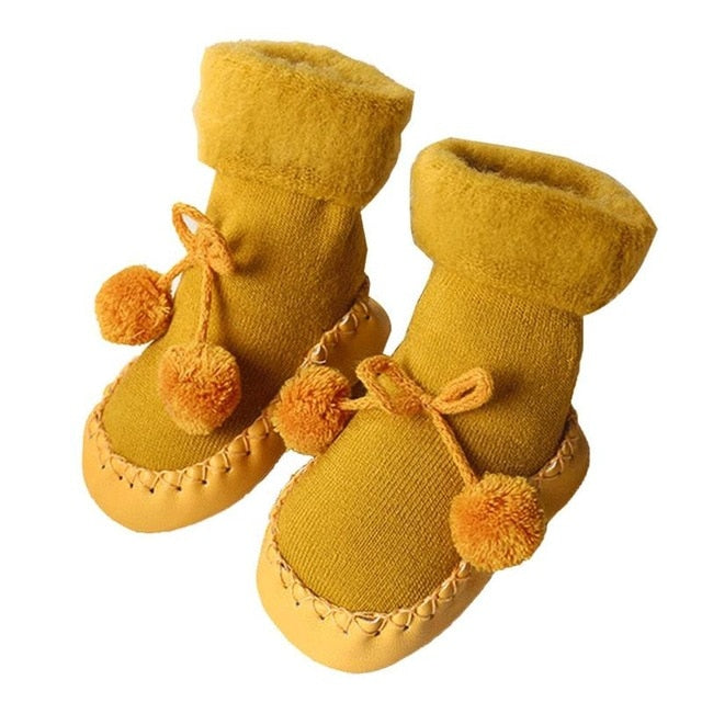 New Floor Socks Baby Plus Velvet Warm Toddler Shoes Non-slip