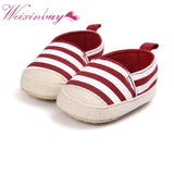 Newborn Baby Boy Girl Crib Pram Shoes Prewalker Soft Sole Slippers Trainers 0-18 Plaid Shallow Canvas Soft Anti-slip Sneaker