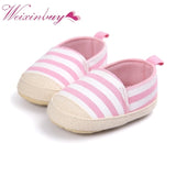 Newborn Baby Boy Girl Crib Pram Shoes Prewalker Soft Sole Slippers Trainers 0-18 Plaid Shallow Canvas Soft Anti-slip Sneaker