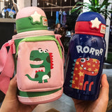 500ml Baby Dinosaur Feeding Cup Stainless Steel Milk Thermos for Children Insulated hot water Bottle leak-poof thermal Cup