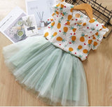 MERI AMMI For Children Girls' Clothing Outfit Set Tee +Big Bow TuTu Skirts For 2-13 Year Girl ,J540