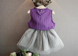 MERI AMMI For Children Girls' Clothing Outfit Set Tee +Big Bow TuTu Skirts For 2-13 Year Girl ,J540