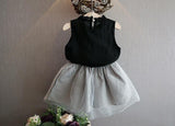 MERI AMMI For Children Girls' Clothing Outfit Set Tee +Big Bow TuTu Skirts For 2-13 Year Girl ,J540
