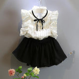 MERI AMMI For Children Girls' Clothing Outfit Set Tee +Big Bow TuTu Skirts For 2-13 Year Girl ,J540