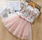 MERI AMMI For Children Girls' Clothing Outfit Set Tee +Big Bow TuTu Skirts For 2-13 Year Girl ,J540