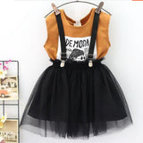 MERI AMMI For Children Girls' Clothing Outfit Set Tee +Big Bow TuTu Skirts For 2-13 Year Girl ,J540
