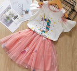 MERI AMMI For Children Girls' Clothing Outfit Set Tee +Big Bow TuTu Skirts For 2-13 Year Girl ,J540