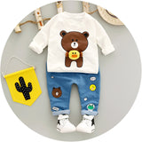 Baby Boys Clothing 2018 New Autumn Boys' Long Sleeve Suit Pure Cotton Two-piece Kids Cartoon Casual Suit Christmas Day Gift