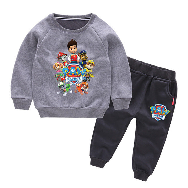 PAW PATROL Boys' Baby Clothing Plus velvet thick warm and windproof  Boys' autumn and winter plus velvet sweater suit