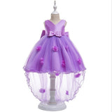 New Selling Summer Girls Clothing Costume Flowers Dresses Girls' Party Wear Kids Dress Princess Tailed  Wedding  Dresses 4-15T