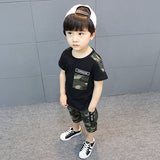 Children's Clothing Boys' Summer Suits 2019 New Children's Camouflage Children Short Sleeved|+pant Boys Summer Sets 2-8 Ages