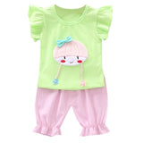 Baby Girl Clothes  Hot Summer New Girls' Clothing Sets Cartoon Pattern T-shirt Tops+Shorts Suits Casual Outfits Sets