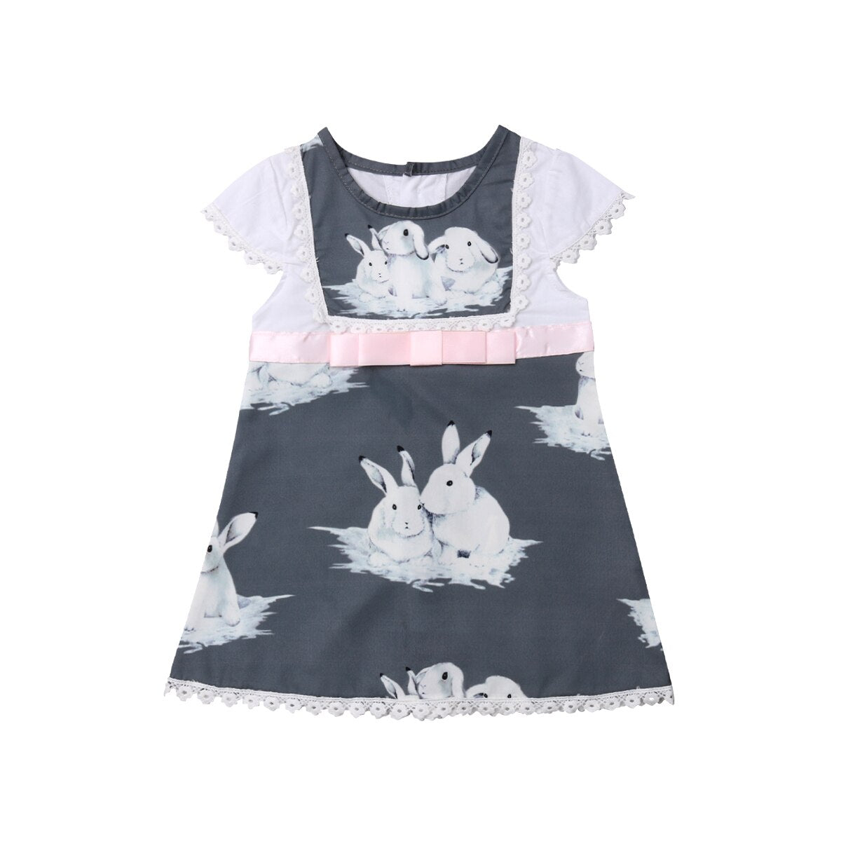 Children's clothing girls' clothing children's lovely toddler children's summer clothing gray rabbit casual clothing