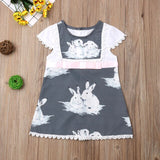 Children's clothing girls' clothing children's lovely toddler children's summer clothing gray rabbit casual clothing