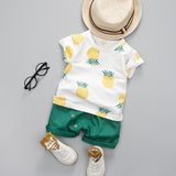 Boys' Clothing Sets Summer Clothes Fashion Cotton Set Printed Fruit Sports Suit for Boy T-Shirt + Shorts Children'S Clothing