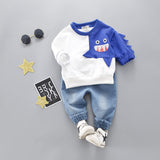 Perimedes Vetement Enfant Fille In Boys' Clothing Child Kids Winter Boys Cartoon Shark Long Sleeve Tops Denim Pants Outfits Set