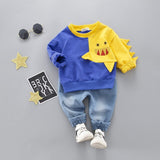 Perimedes Vetement Enfant Fille In Boys' Clothing Child Kids Winter Boys Cartoon Shark Long Sleeve Tops Denim Pants Outfits Set