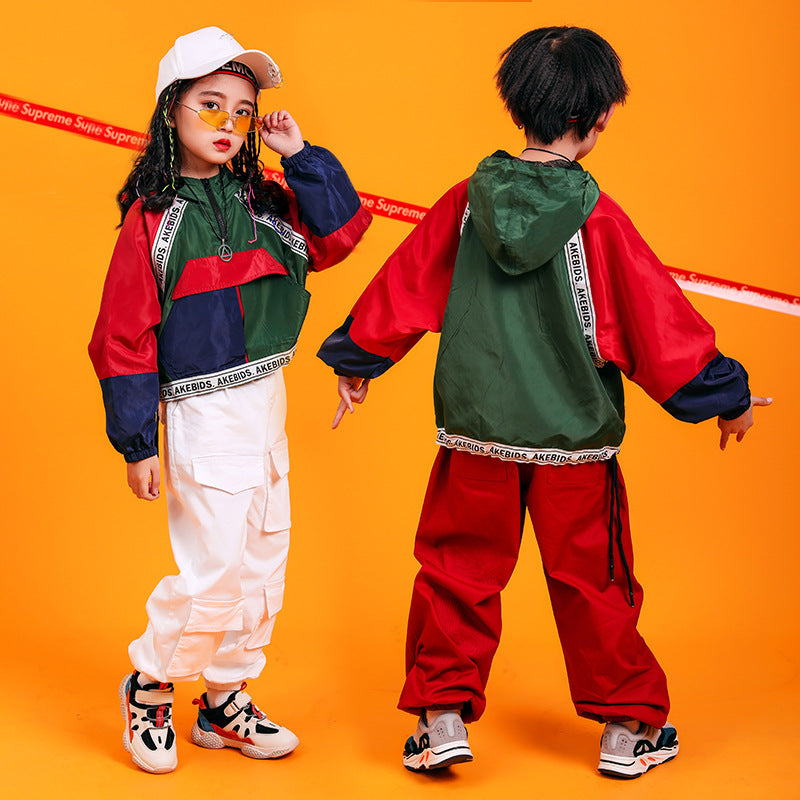 Children's Hip-hop Suit Girls'Jazz Dance Costume Spring Autumn Boys' Hip-hop Costume Children's Street Wears Clothing Set