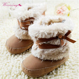 0-18M  First Walker Baby Girl Toddler Winter Keep Warm Boots With Butterfly-knot Anti-slip Snow Thick Shoes