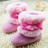 0-18M  First Walker Baby Girl Toddler Winter Keep Warm Boots With Butterfly-knot Anti-slip Snow Thick Shoes