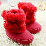 0-18M  First Walker Baby Girl Toddler Winter Keep Warm Boots With Butterfly-knot Anti-slip Snow Thick Shoes