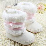 0-18M  First Walker Baby Girl Toddler Winter Keep Warm Boots With Butterfly-knot Anti-slip Snow Thick Shoes