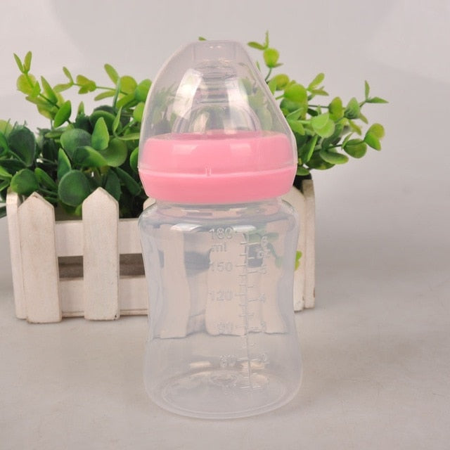 180ml Newborn Baby Infant Nursing Milk Fruit Juice Water Feeding Standard Mouth Silicone Nipple Pacifier Drink Bottle