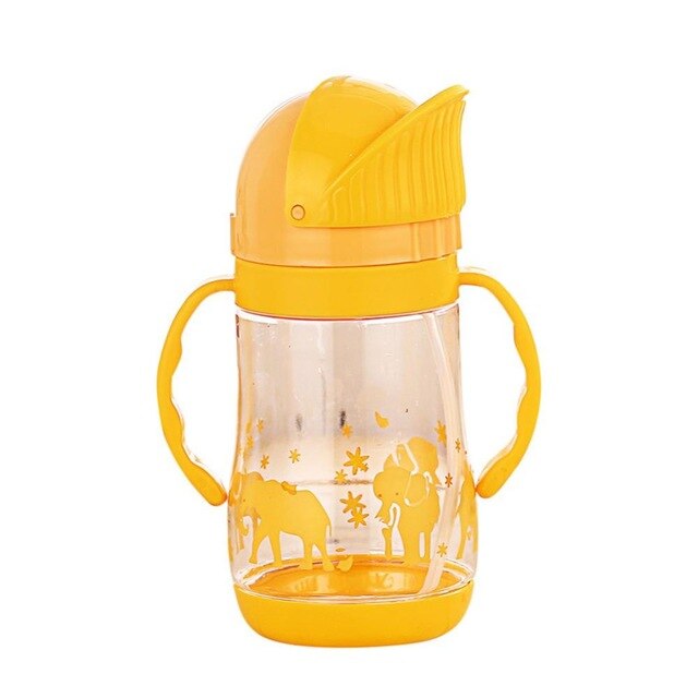 280ml Baby Cup Kids Children Learn Feeding Drinking Water Straw Handle Bottle mamadeira Sippy Training Cup Baby Feeding Cup