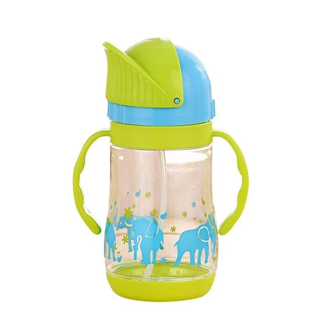 280ml Baby Cup Kids Children Learn Feeding Drinking Water Straw Handle Bottle mamadeira Sippy Training Cup Baby Feeding Cup