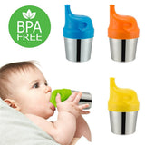 Baby Drinkware Stainless Steel Sippy Cups For Toddlers & Kids With Silicone Sippy Cup Lids Solid Feeding Cups