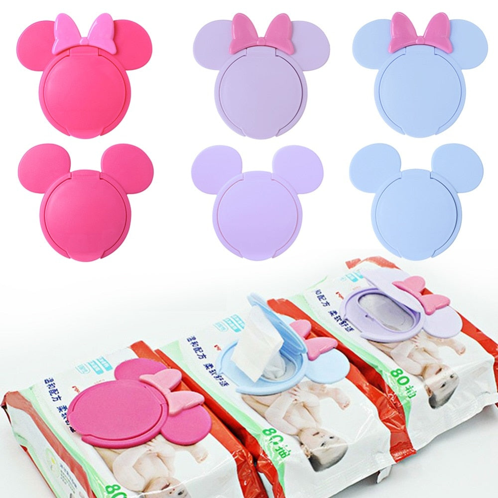 Baby Wipes Lid Baby Wet Wipes Cover Portable Child Wet Tissues Lid Cartoon Mobile Wipes Wet Paper lid Useful Accessories