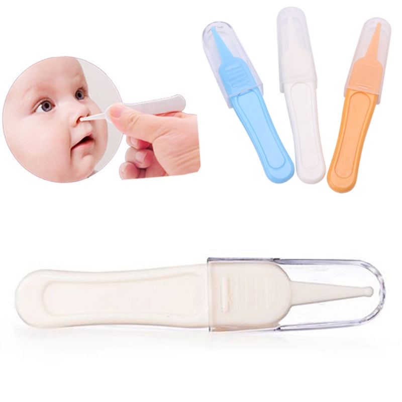 Baby Care Ear Nose Navel Cleaning Tweezers Safety Forceps Plastic Cleaner Clip