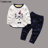 2018 Fashion Cartoon Spring and Autumn Sportswear + Sports Pants Children's Girl Boys' Clothing Fashion Brand Clothing Sets