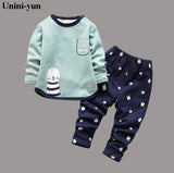 2018 Fashion Cartoon Spring and Autumn Sportswear + Sports Pants Children's Girl Boys' Clothing Fashion Brand Clothing Sets