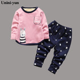 2018 Fashion Cartoon Spring and Autumn Sportswear + Sports Pants Children's Girl Boys' Clothing Fashion Brand Clothing Sets