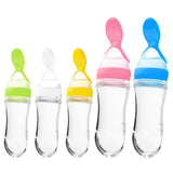 Useful Safety Silicone Baby Bottle With Spoon Food Supplement Rice Cereal Bottles Squeeze Spoon Milk Feeding Bottle Cup