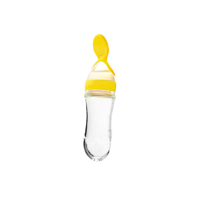 Useful Safety Silicone Baby Bottle With Spoon Food Supplement Rice Cereal Bottles Squeeze Spoon Milk Feeding Bottle Cup